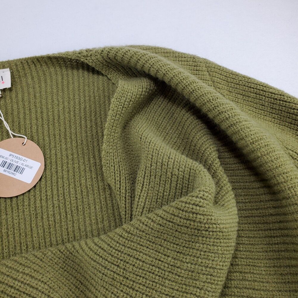 BiB! Sweater Womens XL Knit Scoop Neck Olive Green Long Sleeve New Preppy Casual - Picture 8 of 12